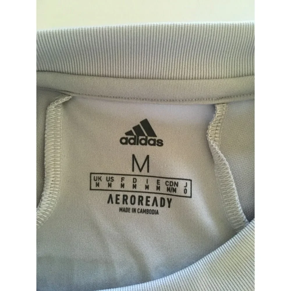 Adidas Mens Sz M West Mont United Gray AreoReady Short Sleeve Soccer Jersey